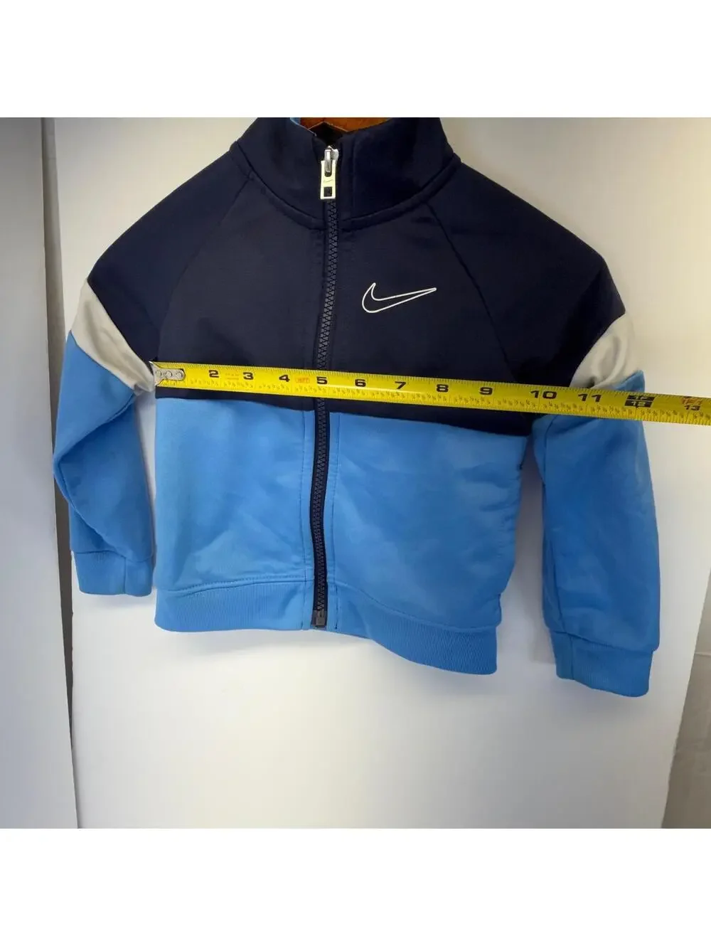 Nike Kids Track Jacket Blue Navy White‎ 24M 86-92CM Swoosh Logo Full Zip